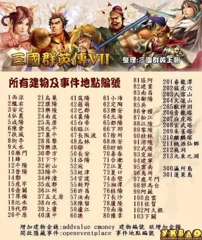三国7秘籍武将编号-武将编号解析全攻略